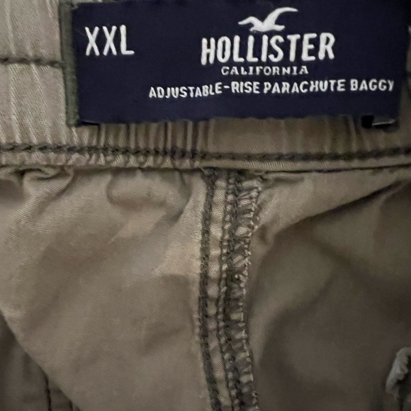 Hollister Khaki Adjustable-Rise Parachute Baggy Joggers Mens XXL - Picture 6 of 6